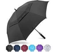 ZOMAKE Ombrello da Golf Grande 137cm - Automatico Ombrelli Pioggia Grandi Resistente Antivento Con Doppio Baldacchino - Extra Large Umbrella Per Uomo Donna(Nero)