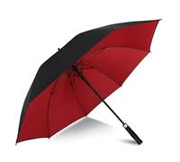 ZOMAKE Ombrello da Golf Grande 137cm,Automatico Ombrelli Pioggia Grandi Resistente Antivento Con Doppio Baldacchino,Extra Large Umbrella Per Uomo Donna(Nero/Rosso NEW)