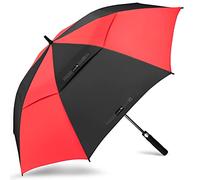 ZOMAKE Ombrello da Golf Grande 157cm - Automatico Ombrelli Pioggia Grandi Resistente Antivento Con Doppio Baldacchino - Extra Large Umbrella Per Uomo Donna(Nero Rosso)