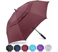 ZOMAKE Ombrello da Golf Grande 157cm - Automatico Ombrelli Pioggia Grandi Resistente Antivento Con Doppio Baldacchino - Extra Large Umbrella Per Uomo Donna(Rosso Scuro)