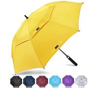 ZOMAKE Ombrello da Golf Grande 157cm - Automatico Ombrelli Pioggia Grandi Resistente Antivento Con Doppio Baldacchino - Extra Large Umbrella Per Uomo Donna(Giallo)