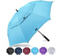 ZOMAKE Ombrello da Golf Grande 172cm, Automatico Ombrelli Pioggia Grandi Resistente Antivento Con Doppio Baldacchino, Extra Large Umbrella Per Uomo Donna(Blu Chiaro)