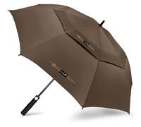 ZOMAKE Ombrello da Golf Grande 172cm, Automatico Ombrelli Pioggia Grandi Resistente Antivento Con Doppio Baldacchino, Extra Large Umbrella Per Uomo Donna(Marrone)