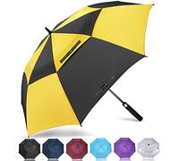 ZOMAKE Ombrello da Golf Grande 172cm - Automatico Ombrelli Pioggia Grandi Resistente Antivento Con Doppio Baldacchino - Extra Large Umbrella Per Uomo Donna(Giallo/Nero)