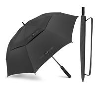 ZOMAKE Ombrello da Golf Grande 182cm, Automatico Ombrelli Pioggia Grandi Resistente Antivento Con Doppio Baldacchino, Extra Large Umbrella Per Uomo Donna(Nuovo Nero)