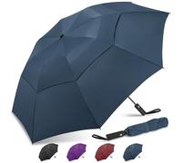 ZOMAKE Ombrello Pieghevole Grande, Ombrelli Grande da Golf Antivento Resistente 137cm, Umbrella Grandi da Pioggia Automatico Compatto per Uomo Donna (Blu Zaffiro-A)