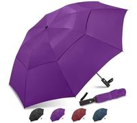 ZOMAKE Ombrello Pieghevole Grande, Ombrelli Grande da Golf Antivento Resistente 137cm, Umbrella Grandi da Pioggia Automatico Compatto per Uomo Donna (Viola-A)