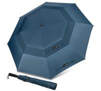 ZOMAKE Ombrello Pieghevole Grande, Ombrelli Grande da Golf Antivento Resistente 157cm, Umbrella Grandi da Pioggia Automatico Compatto per Uomo Donna (Blu Zaffiro-B)