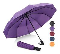 ZOMAKE Ombrello Pieghevole, Ombrelli Pioggia Piccolo Antivento da Viaggio, Umbrella Resistenti Grande Portatile Automatico, Ombrellini Compatto Leggero al Vento Forte per Uomo Donna (Viola)