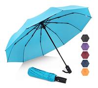 ZOMAKE Ombrello Pieghevole, Ombrelli Pioggia Piccolo Antivento da Viaggio, Umbrella Resistenti Grande Portatile Automatico, Ombrellini Compatto Leggero al Vento Forte per Uomo Donna (Blu chiaro)