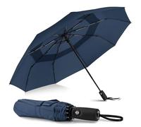 ZOMAKE Ombrello Pieghevole, Ombrelli Pioggia Piccolo Antivento da Viaggio, Umbrella Resistenti Grande Portatile Automatico, Ombrellini Leggero Compatto al Vento Forte per Uomo Donna (Zaffiro/46in)