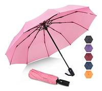 ZOMAKE Ombrello Pieghevole, Ombrelli Pioggia Piccolo Antivento da Viaggio, Umbrella Resistenti Grande Portatile Automatico, Ombrellini Compatto Leggero al Vento Forte per Uomo Donna (Rosa chiaro)