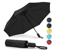 ZOMAKE Ombrello Pieghevole, Ombrelli Pioggia Piccolo Antivento da Viaggio, Umbrella Resistenti Grande Portatile Automatico, Ombrellini Leggero Compatto al Vento Forte per Uomo Donna (Nero/42in)