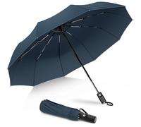 ZOMAKE Ombrello Pieghevole, Ombrelli Pioggia Piccolo Antivento da Viaggio, Umbrella Resistenti Grande Portatile Automatico, Ombrellini Compatto Leggero al Vento Forte per Uomo Donna (Blu)