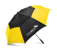 ZOMAKE Ombrello Pioggia Grande 172cm, Umbrella Golf Antivento Resistenti per Uomo Donna, Lungo Ombrelli Robusto Extra Large Automatico (Nero/Giallo)