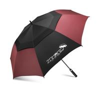 ZOMAKE Ombrello Pioggia Grande 172cm, Umbrella Golf Antivento Resistenti per Uomo Donna, Lungo Ombrelli Robusto Extra Large Automatico (Nero/Rosso Vino)