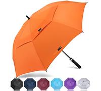 ZOMAKE Ombrello da Golf Grande 157cm, Automatico Ombrelli Pioggia Grandi Resistente Antivento Con Doppio Baldacchino, Extra Large Umbrella Per Uomo Donna(Arancione)