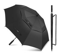 ZOMAKE Ombrello Pioggia Grande, Umbrella Golf Antivento Resistenti per Uomo Donna 157cm, Lungo Ombrelli Extra Large Robusto Automatico (Nero)
