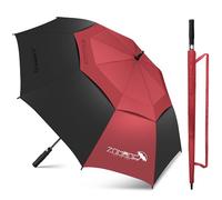 ZOMAKE Ombrello Pioggia Grande, Umbrella Golf Antivento Resistenti per Uomo Donna 172cm, Lungo Ombrelli Extra Large Robusto Automatico (Nero/Rosso)