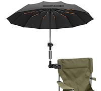 ZOMAKE Ombrellone per Sedia con Morsetto Clip, Parasole per Sdraio Mare, Ombrello per Sedia da Spiaggia (Nero