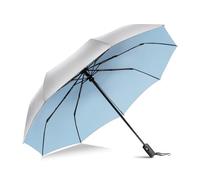 ZOMAKE Ombrellone,UPF 50 + Protezione UV Ombrello,Automatico Aprire e Chiudere Ombrello,Rivestimento d'Argento Ombrello Piccolo,Ombrello Tascabile Pieghevole(Argento Azzurro)