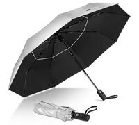 ZOMAKE Ombrellone,UPF 50 + Protezione UV Ombrello,Automatico Aprire e Chiudere Ombrello,Rivestimento d'Argento Ombrello Piccolo,Ombrello Tascabile Pieghevole con doppio baldacchino(Argento Rosa)