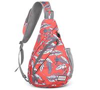 ZOMAKE Zaino Monospalla Sling Bag - Sportivo Borsa a Tracolla Uomo Zaini Tracolla per Trekking Viaggio Lavoro Scuola Borsa Tracolla Monospalla Marsupio Donna(Foglia bianca arancione)