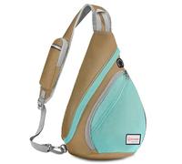ZOMAKE Zaino Monospalla Sling Bag - Sportivo Borsa a Tracolla Uomo Zaini Tracolla per Trekking Viaggio Lavoro Scuola Borsa Tracolla Monospalla Marsupio Donna(Marrone/ciano)