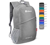 ZOMAKE Zaino Pieghevole 20Litri,Piccolo Zaini Ripiegabile Zainetto Ultraleggero Tascabile Impermeabile per Donna Uomo Viaggio Campeggio Trekking Città Sportivo(Grigio Argento)