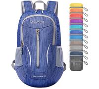 ZOMAKE Zaino Pieghevole Leggero 25L,Piccolo Zaini Ripiegabile Zainetto Leggeri Tascabile Impermeabile,Per Donna Uomo Viaggio Trekking Campeggio Città Sportivo(Profondo blu)