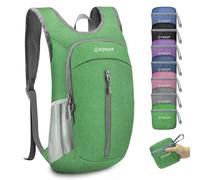ZOMAKE Zaino Pieghevole Ultraleggero Piccolo Tascabile per Viaggio Passeggiata da Trekking Mini Zaino Leggero 10 Litri per Donna Uomo(Verde Scuro)