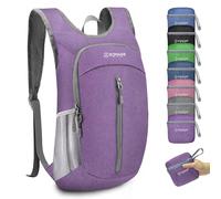 ZOMAKE Zaino Pieghevole Ultraleggero Piccolo Tascabile per Viaggio Passeggiata da Trekking Mini Zaino Leggero 10 Litri per Donna Uomo(Viola Chiaro)