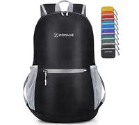 ZOMAKE Zaino Pieghevole Ultraleggero, Zainetto Leggero Ripiegabile da Viaggio 20L, Backpack Richiudibile Tascabile Salvaspazio Trekking Piccolo per Uomo Donna (Nero)