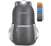 ZOMAKE Zaino Pieghevole Ultraleggero Zaini Ripiegabile Piccolo 20L,Packable Backpack Da Trekking Per Donna Uomo Viaggio Campeggio Città Sportivo(Grigio Medio)