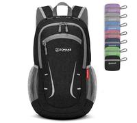 ZOMAKE Zaino Pieghevole Ultraleggero, Zainetto Leggero Ripiegabile da Viaggio 20L, Backpack Salvaspazio Richiudibile Tascabile Trekking Piccolo per Uomo Donna (Nero)