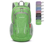 ZOMAKE Zaino Pieghevole Ultraleggero, Zainetto Leggero Ripiegabile da Viaggio 20L, Backpack Salvaspazio Richiudibile Tascabile Trekking Piccolo per Uomo Donna (Verde Scuro)