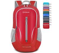 ZOMAKE Zaino Pieghevole Ultraleggero Zaini Ripiegabile Piccolo 25L Packable Backpack Da Trekking Per Donna Uomo Viaggio Campeggio Città Sportivo(Rosso)