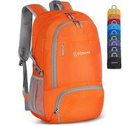 ZOMAKE Zaino Pieghevole Leggero Zaini Ripiegabile Piccolo 30L,Packable Backpack Da Trekking Per Donna Uomo Viaggio Campeggio Città Sportivo(Arancione)