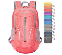 ZOMAKE, Zaino ultra leggero e ripiegabile da 25 l, zaino pieghevole da escursionismo, impermeabile, compatto, per viaggi (rosso)