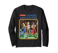Zombie Apocalypse Sarcastic Retro Vintage Funny Adult Humor Maglia a Manica