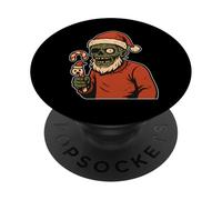 Zombie Babbo Natale con Candy Cane PopSockets PopGrip Adesivo