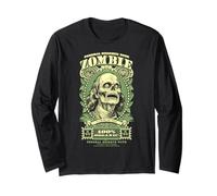 Zombie Benjamin Franklin Halloween Banconota Horror Dollar Maglia a Manica