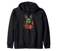 Zombie Bunny Rabbit - Raccapricciante divertente Pasqua Halloween Cartoon Felpa con Cappuccio