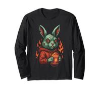 Zombie Bunny Rabbit - Raccapricciante divertente Pasqua Halloween Cartoon Maglia a Manica