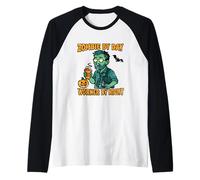Zombie by Day Worker di Night Office Maglia con Maniche Raglan