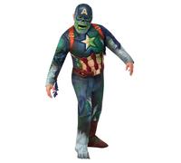 Zombie Captain America Costume Uomo Halloween Marvel Costume