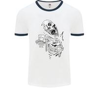 Zombie Cheer Skull Halloween Alcohol Beer Uomo Ringer T-Shirt