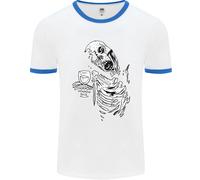 Zombie Cheer Skull Halloween Alcohol Beer Uomo Ringer T-Shirt