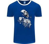 Zombie Cheer Skull Halloween Alcohol Beer Uomo Ringer T-Shirt FotL