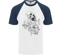 Zombie Cheer Skull Halloween Alcohol Beer Uomo S/S Baseball T-Shirt